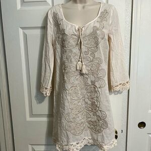 Flying Tomato Boho Lace Trim Tassel Dress Size Medium